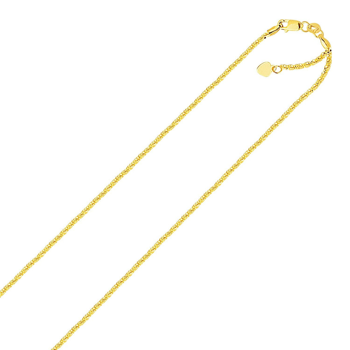 14k Yellow Gold Adjustable Sparkle Chain 1.5mm DestGlow
