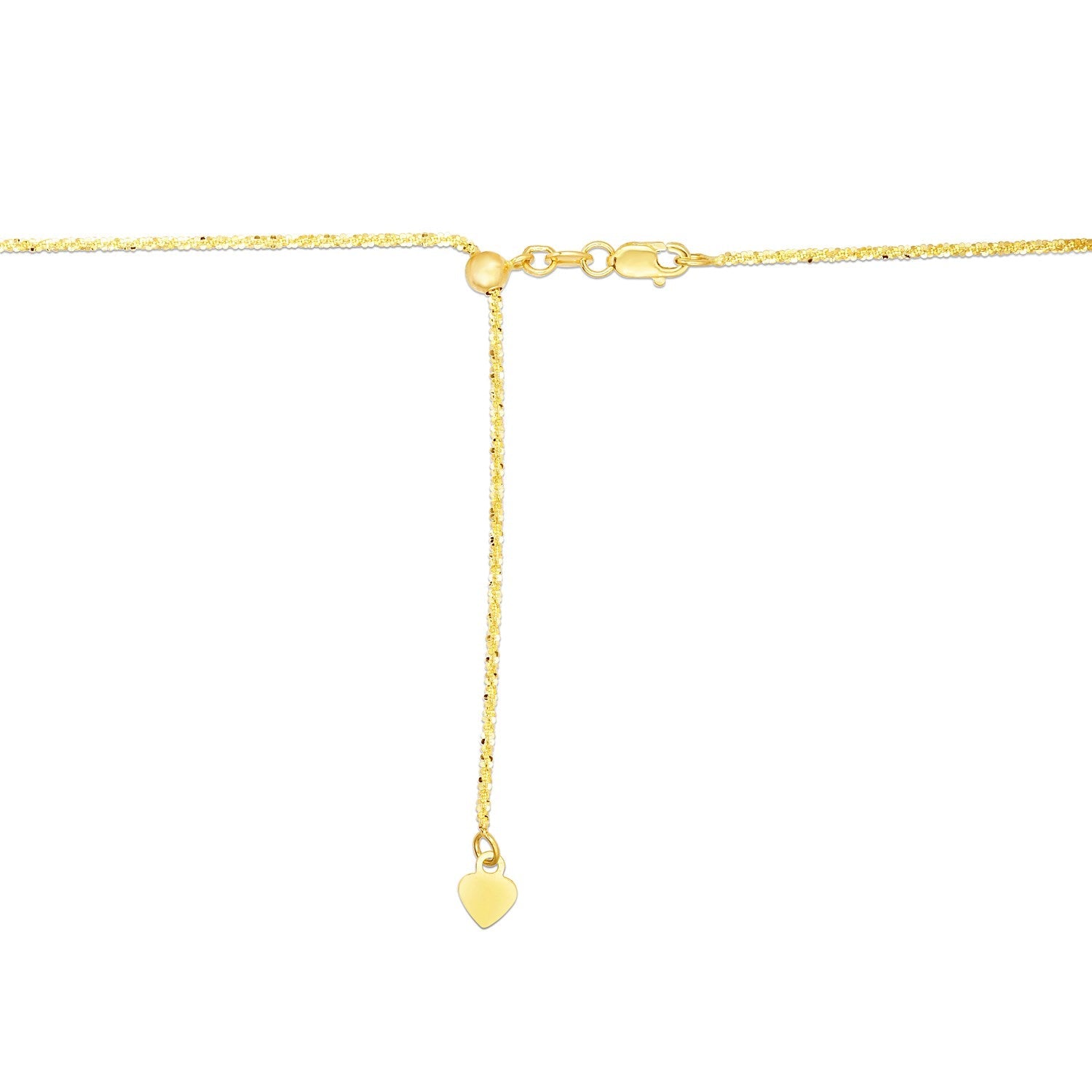 14k Yellow Gold Adjustable Sparkle Chain 1.5mm by Bids.com