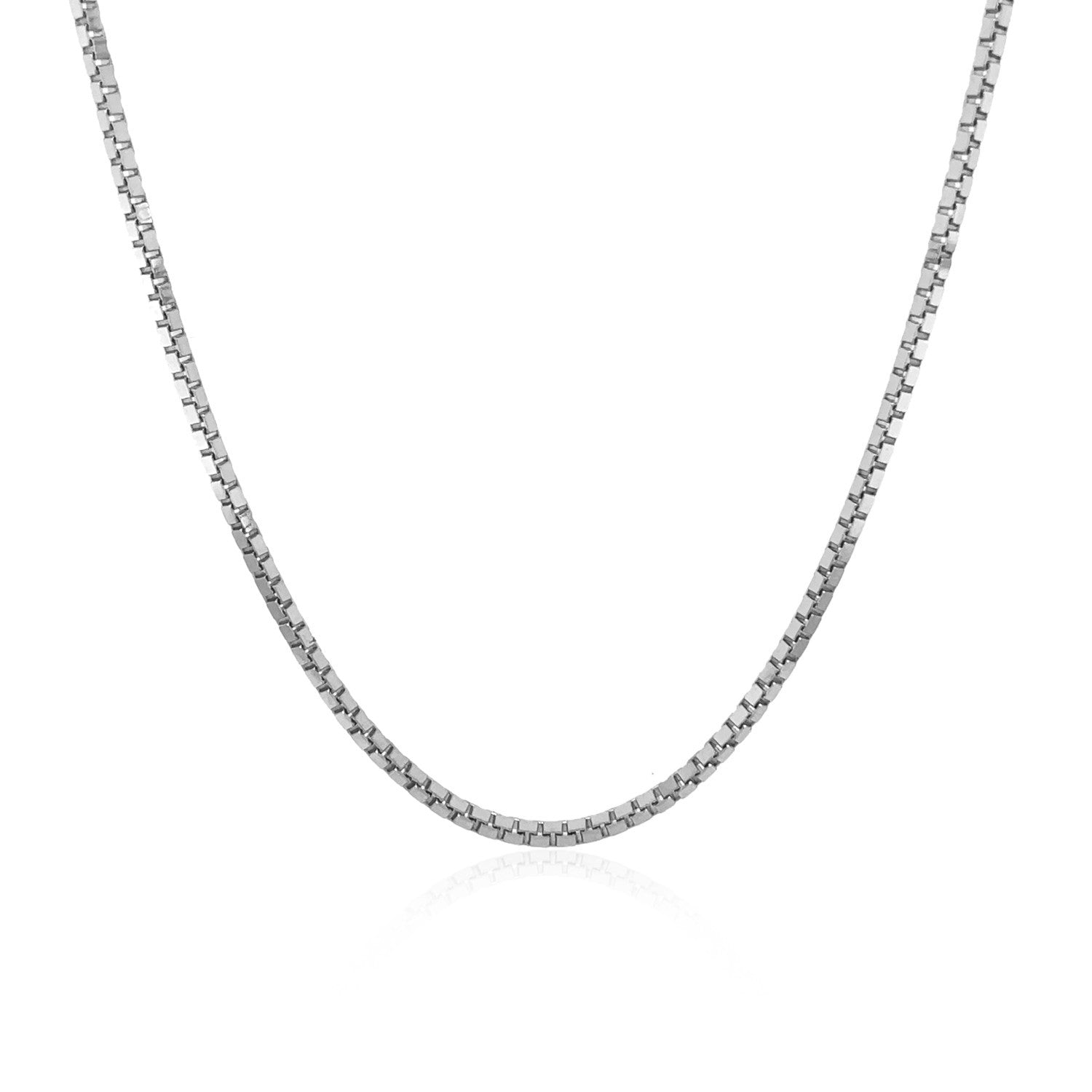 14k White Gold Classic Box Chain (1.40 mm) by Avera Group