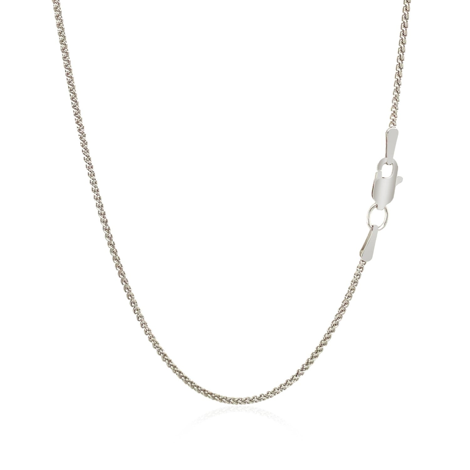 18k White Gold Round Wheat Chain 1.4mm by Bids.com