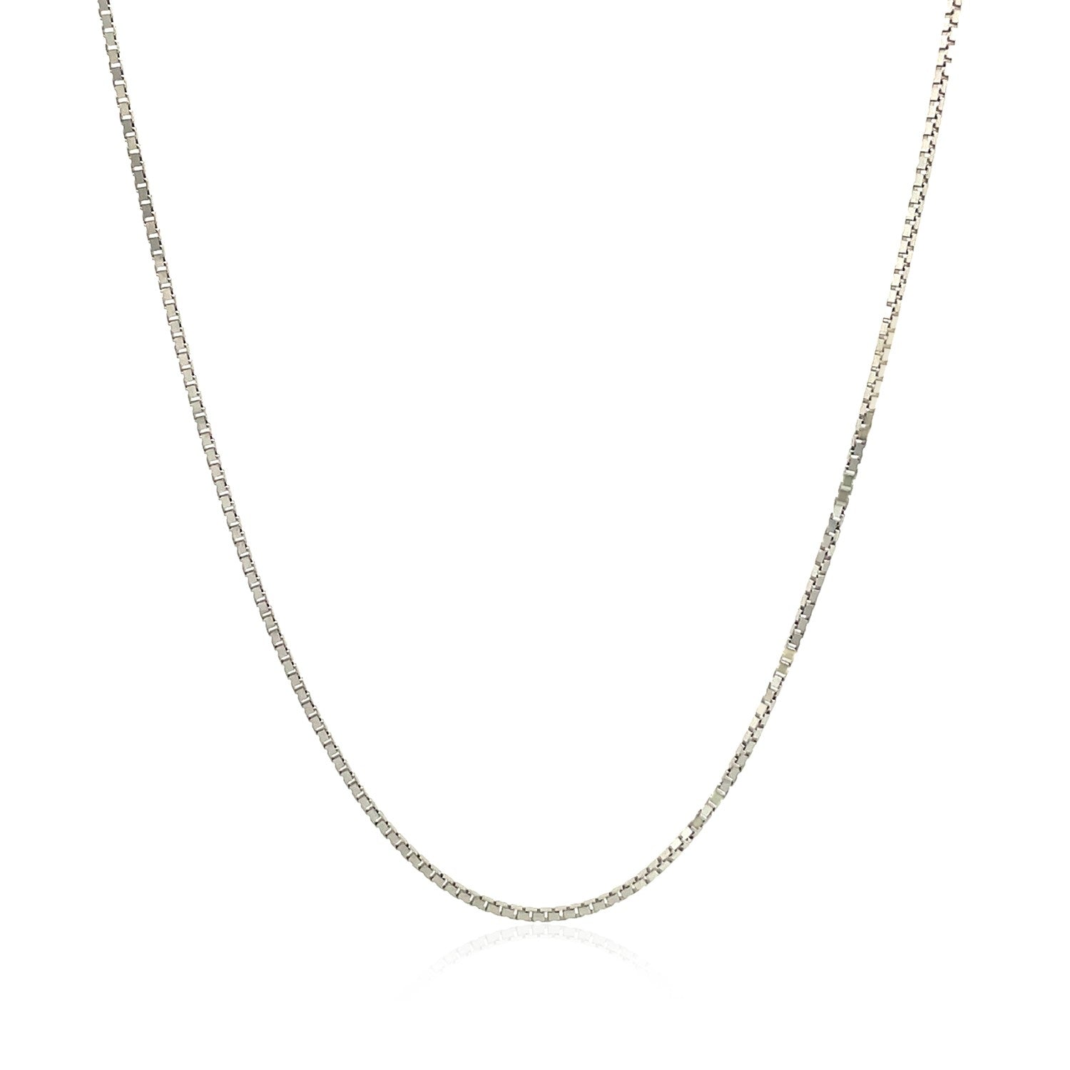 10k White Gold Classic Box Chain (0.78 mm) DestGlow