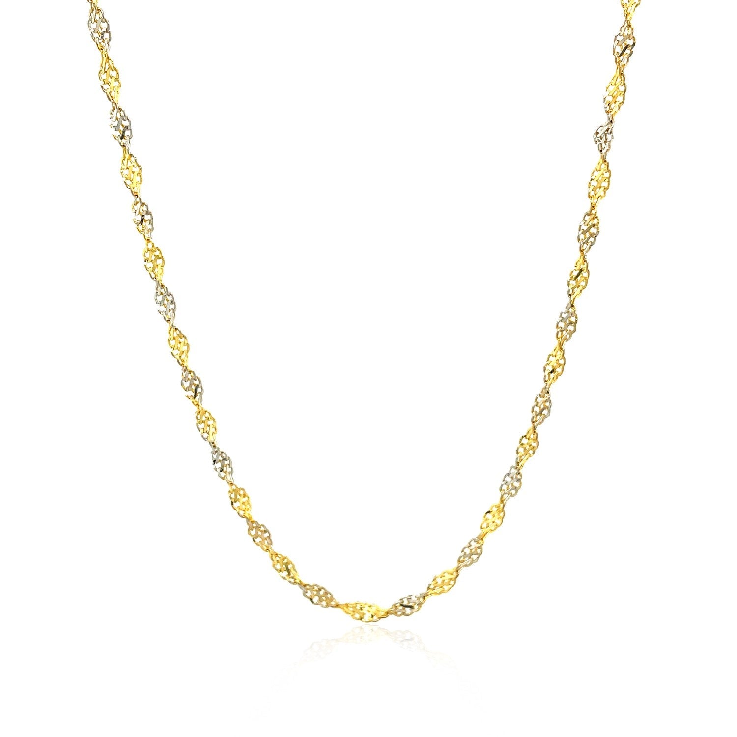 2.0mm 14k Two-Tone Gold Singapore Chain by Bids.com