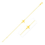 14K Yellow Gold Airplane Bracelet - bracelets