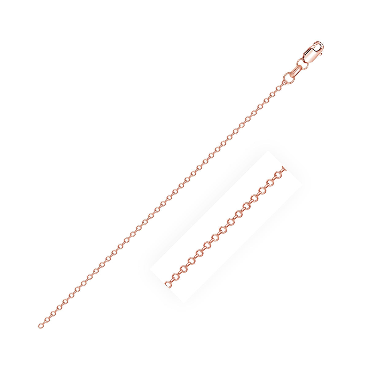 Diamond Cut Cable Link Chain in 14k Rose Gold (0.8 mm) DestGlow