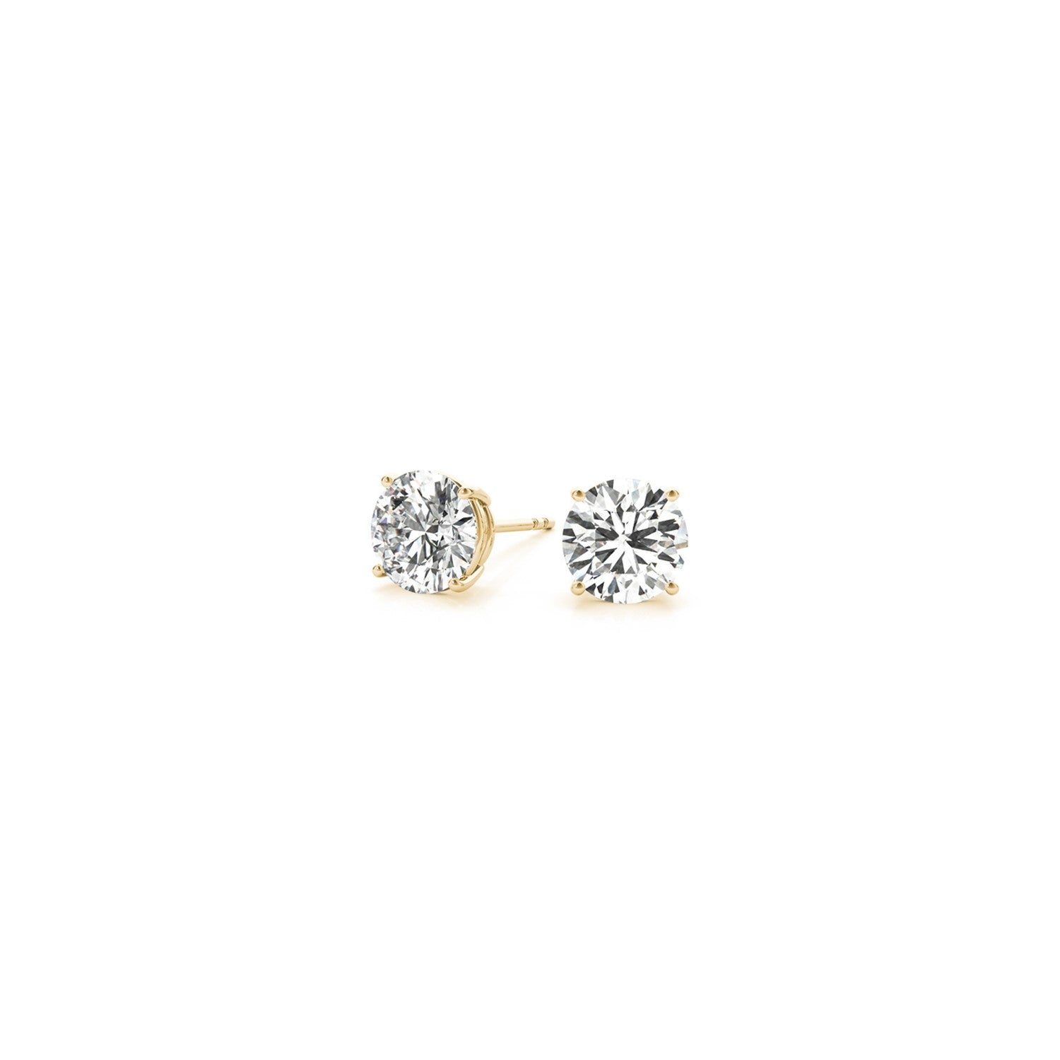 1 cttw Certified IGI Lab Grown Round Diamond Earrings 14k Yellow Gold (G/VS2) - DestGlow
