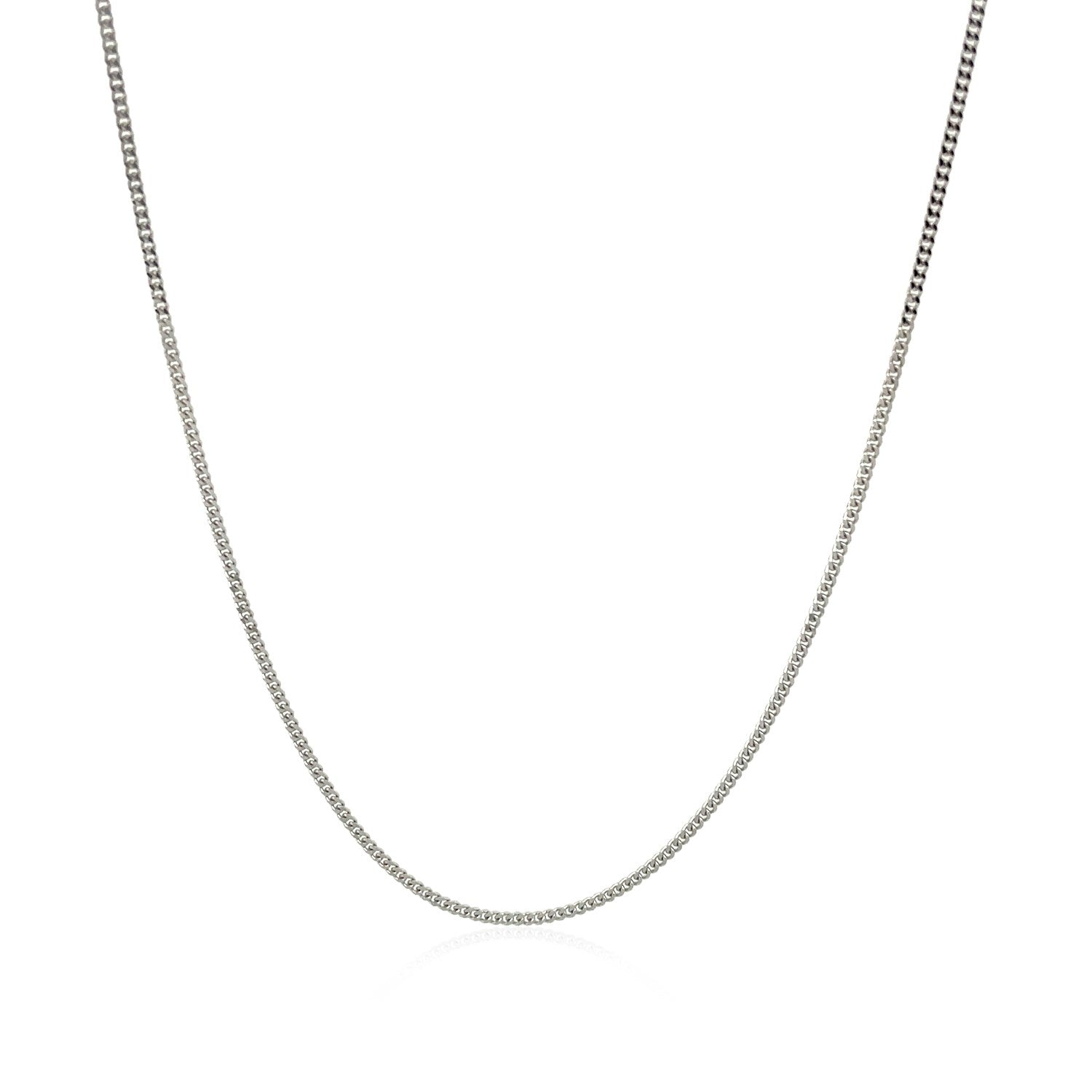14k White Gold Gourmette Chain 1.0mm (1.00 mm) - DestGlow
