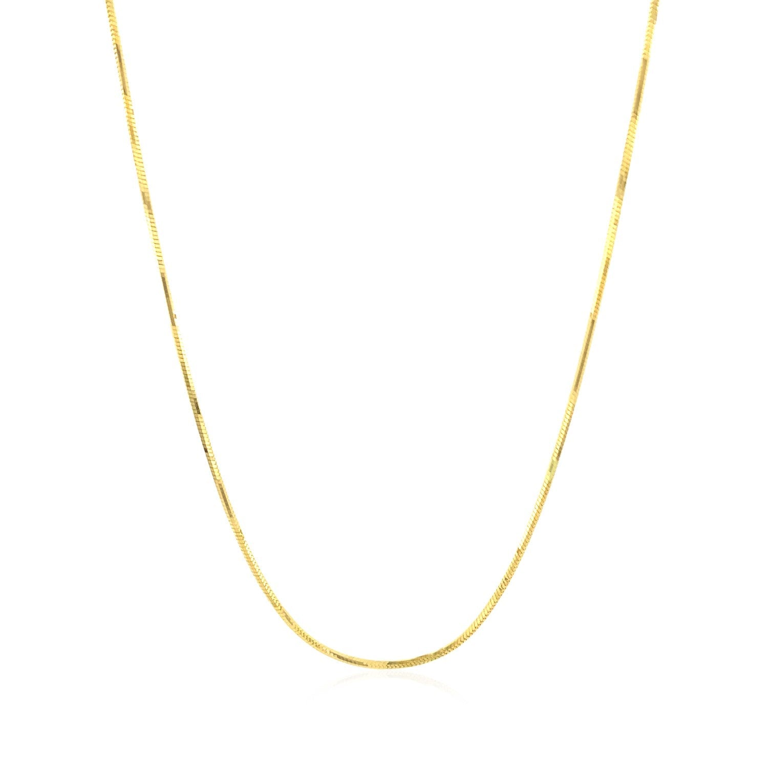 14k Yellow Gold Octagonal Shiny Snake Chain (0.85 mm) by Avera Group