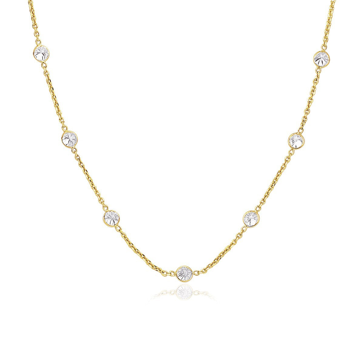 14k Yellow Gold CZ By the Yard Long Links by Bids.com