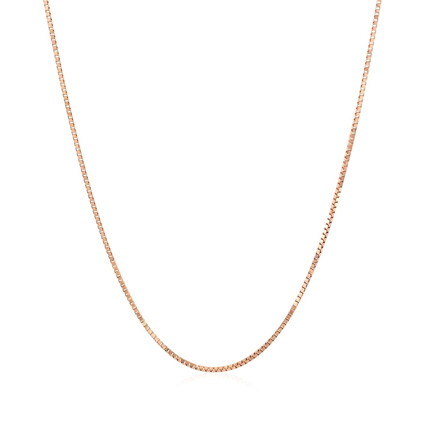 14k Rose Gold Classic Box Chain (0.73 mm) by Avera Group
