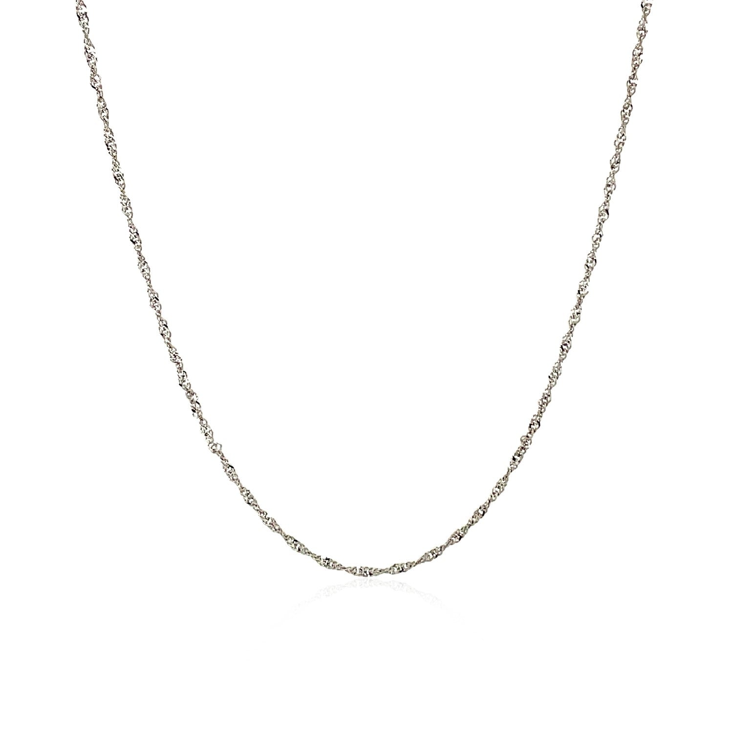10k White Gold Singapore Chain (1.10 mm) - DestGlow
