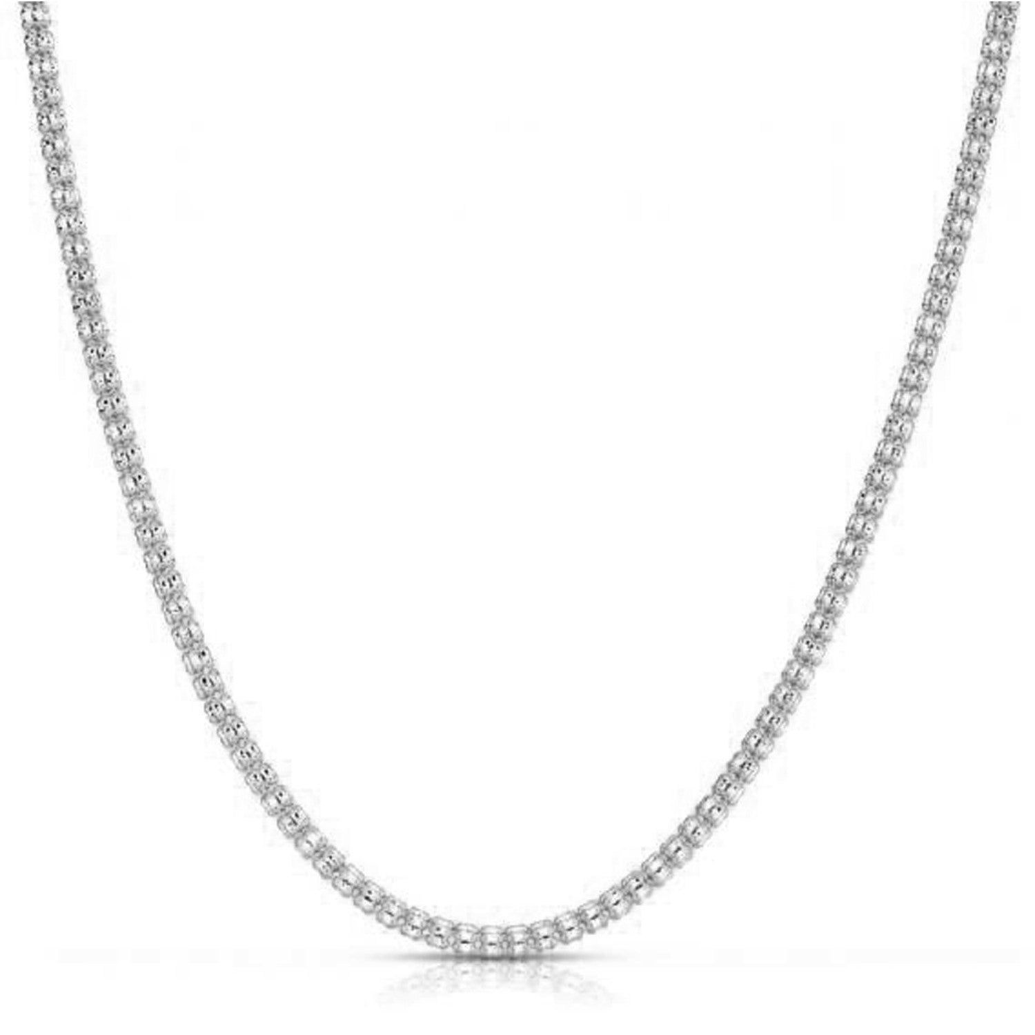 Ice Barrel Chain in 14k White Gold (3.1 mm) by Avera Group