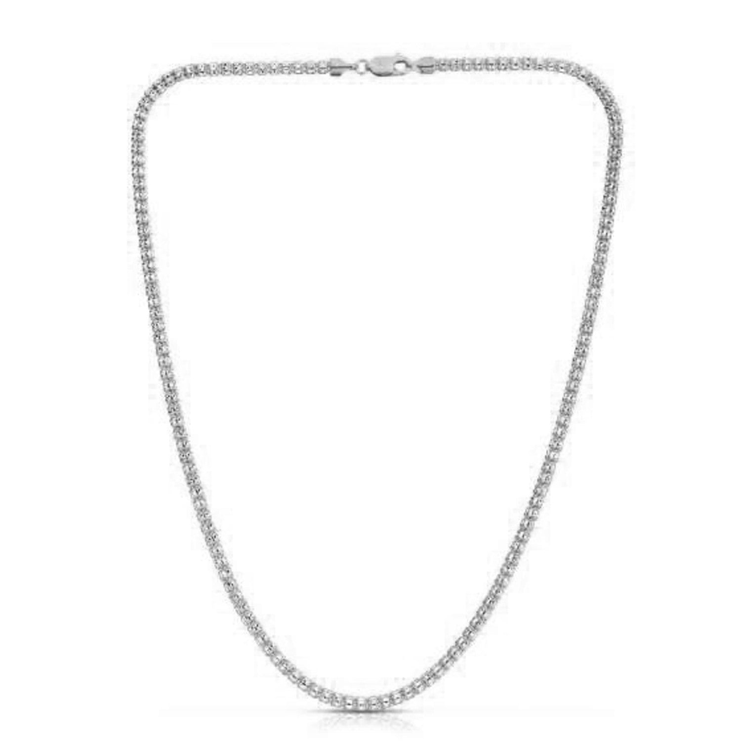 Ice Barrel Chain in 14k White Gold (3.1 mm) by Avera Group