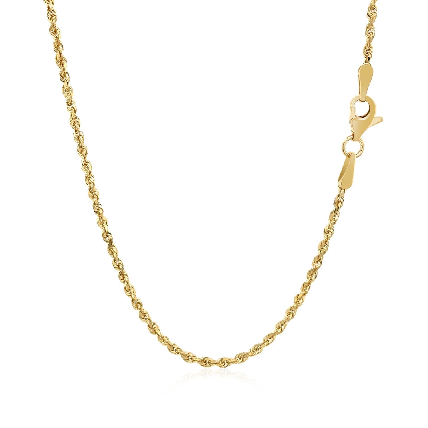 2.0mm 10k Yellow Gold Solid Diamond Cut Rope Chain by Bids.com