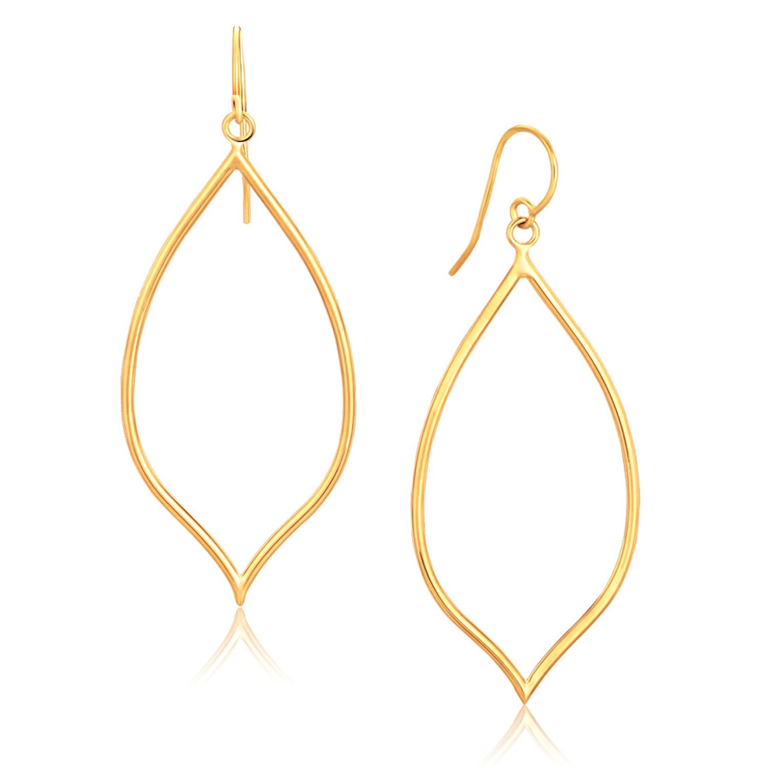 14k Yellow Gold Marquise Style Polished Earrings - accessories