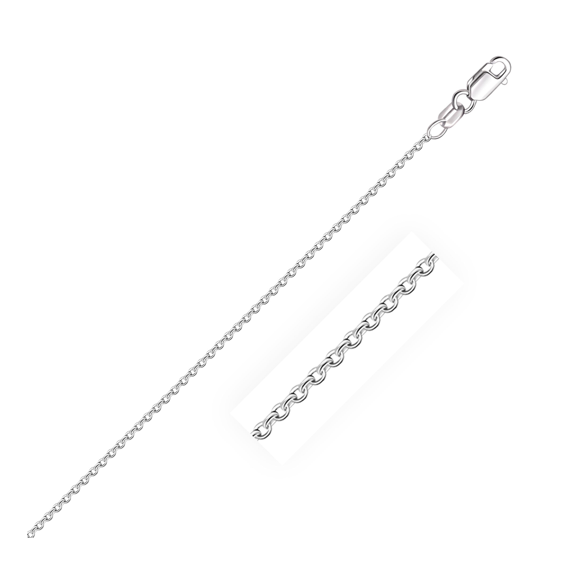 14k White Gold Round Cable Link Chain 1.5 mm DestGlow