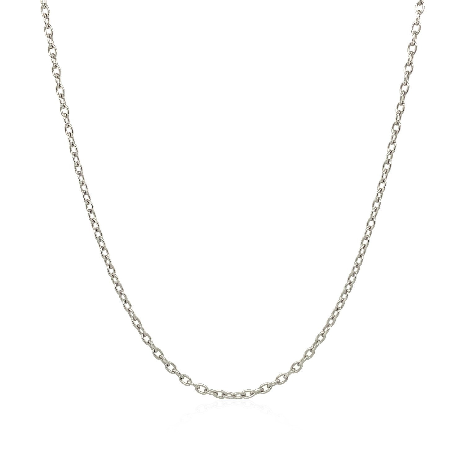 14k White Gold Round Cable Link Chain (1.50 mm) - DestGlow