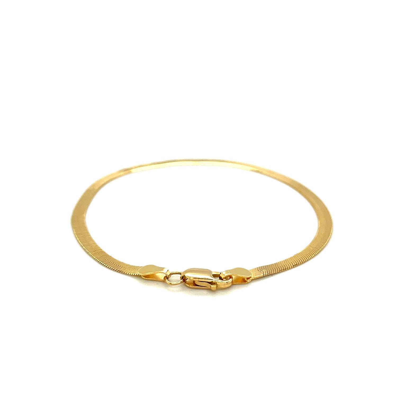 14k Yellow Gold Super Flex Herringbone Bracelet (2.80 mm) - DestGlow