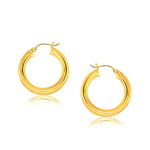 14k Yellow Gold Polished Hoop Earrings (5x30 mm) - earrings