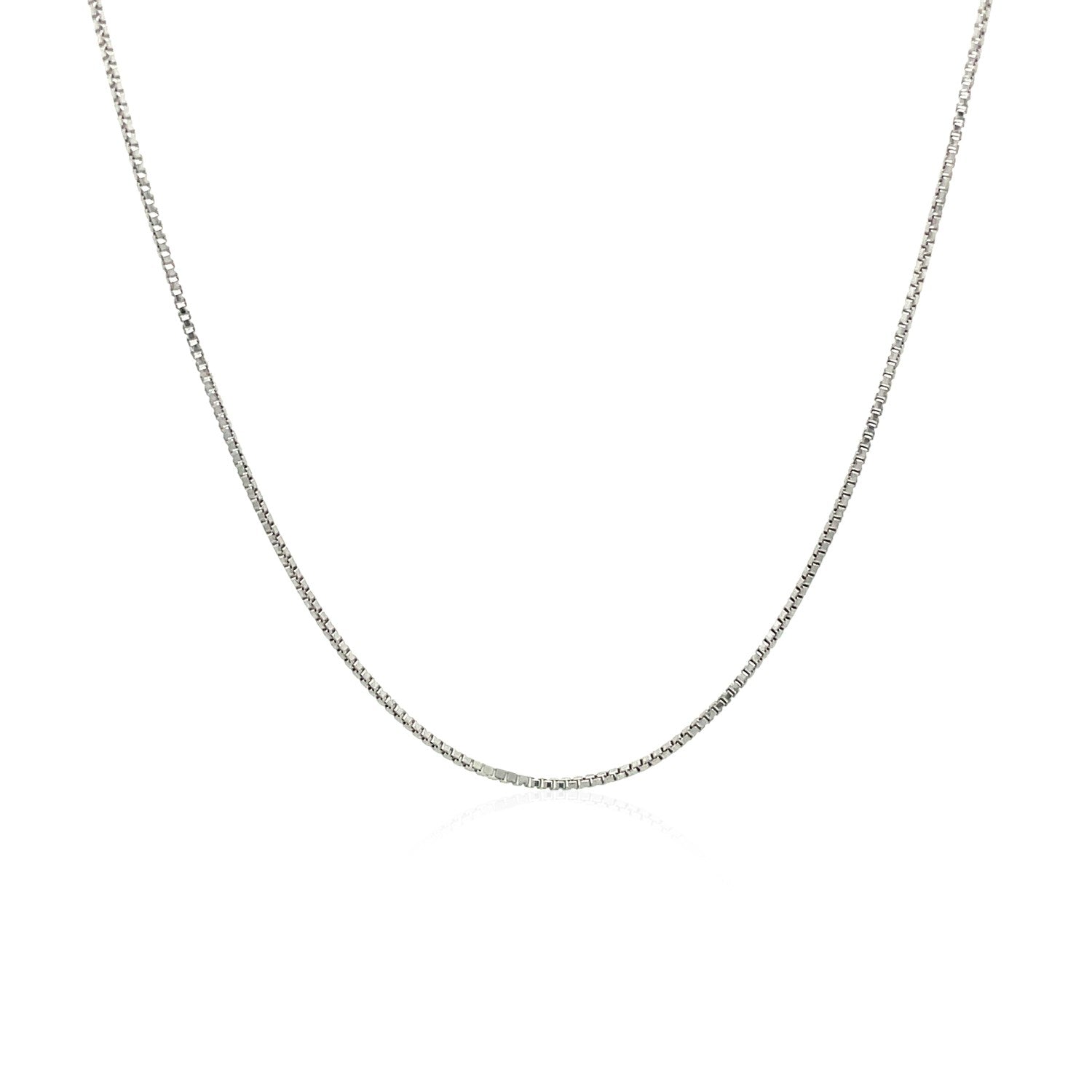 Sterling Silver Rhodium Plated Box Chain 0.7mm - DestGlow