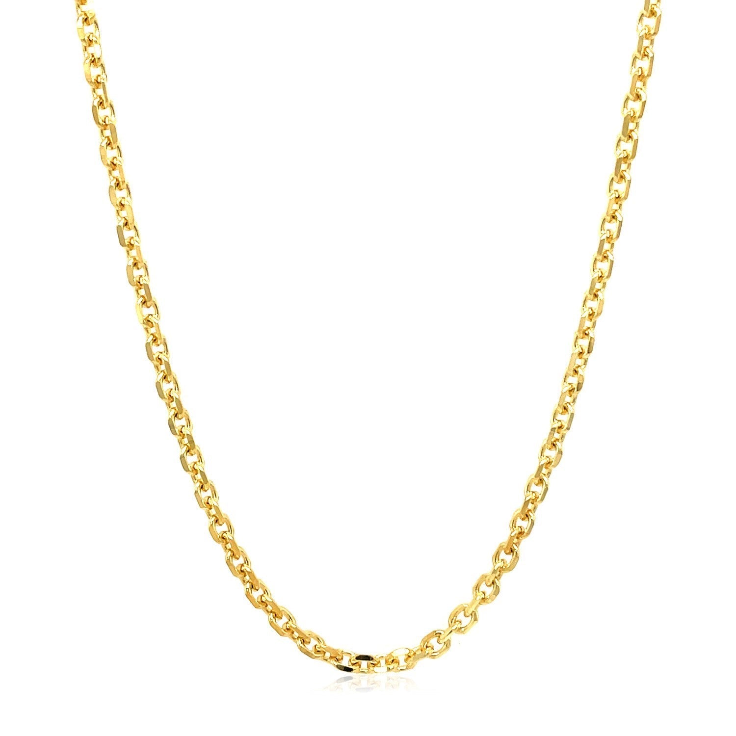 18k Yellow Gold Diamond Cut Cable Link Chain (2.60 mm) DestGlow