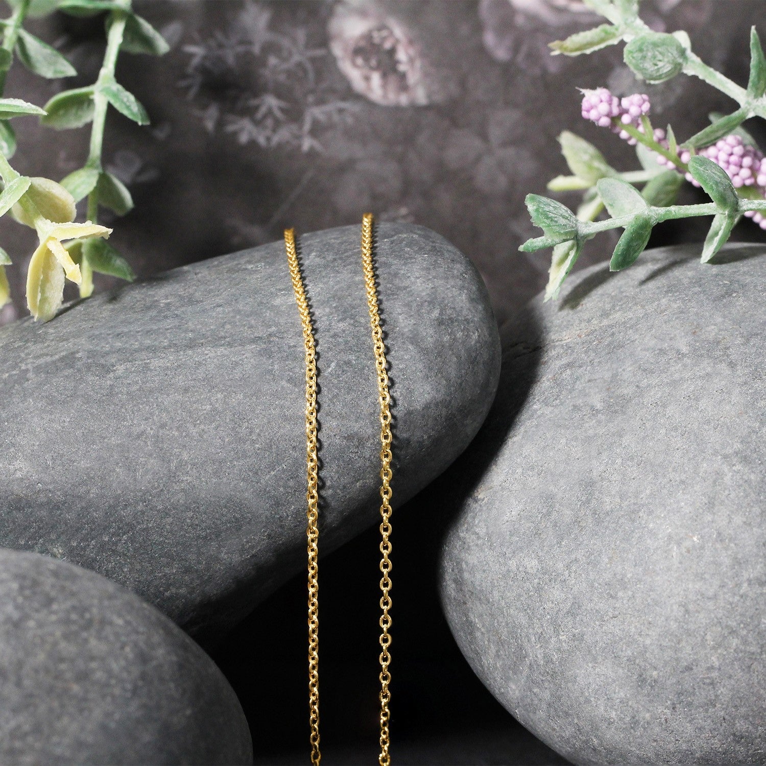 14k Yellow Gold Forsantina Lite Cable Link Chain 1.5mm by Bids.com