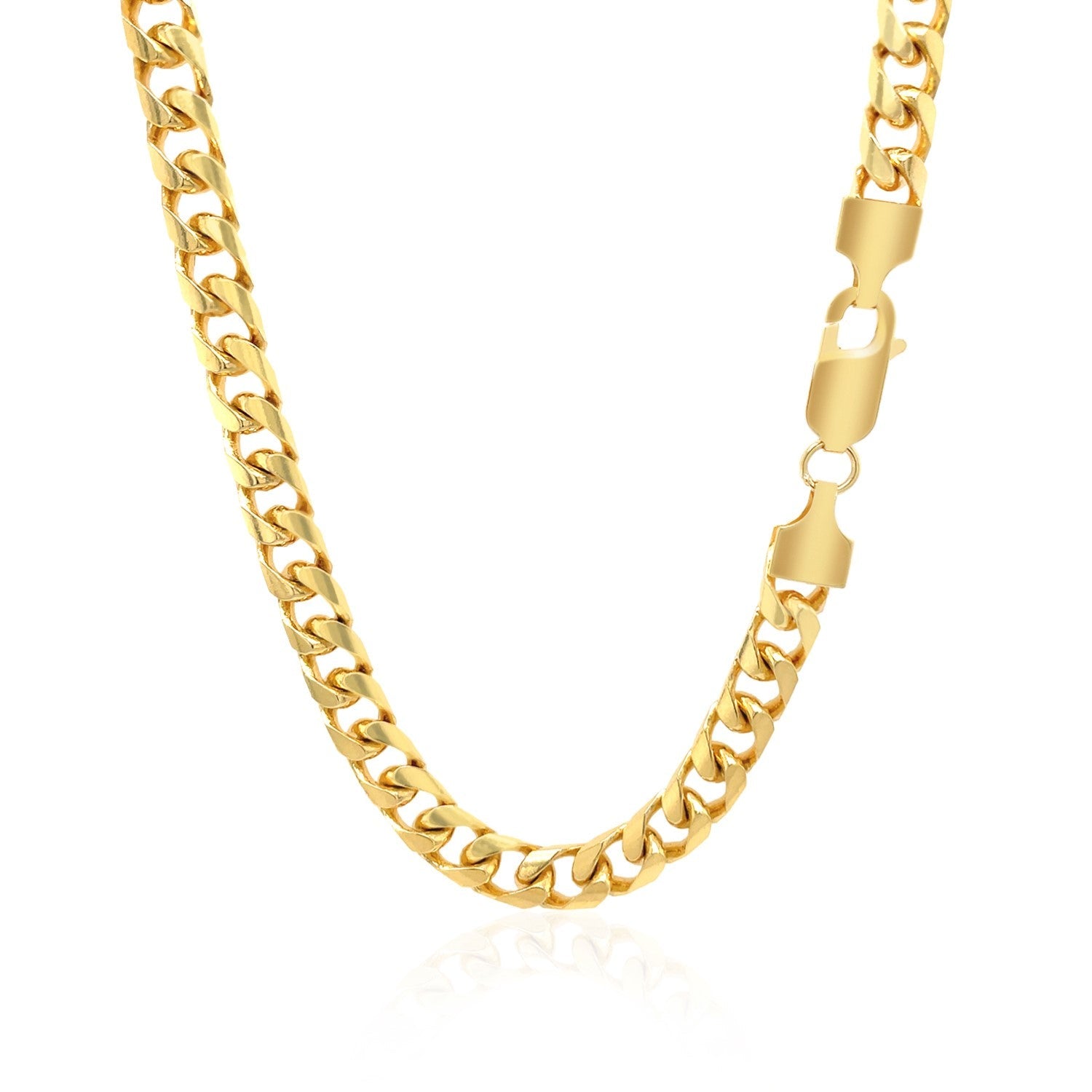 5.8mm 14k Yellow Gold Solid Miami Cuban Chain by Bids.com