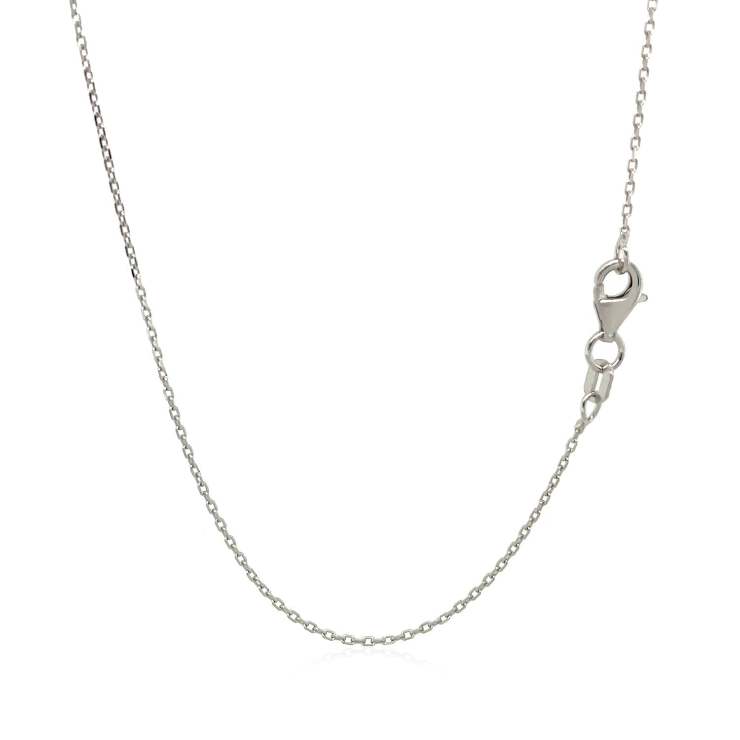 Sterling Silver Rhodium Plated Cable Chain 0.8mm by Bids.com