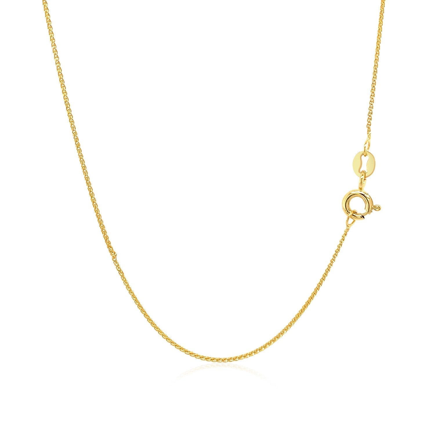 14k Yellow Gold Diamond Cut Round Wheat Chain 0.6mm by Bids.com