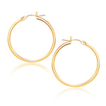 14k Yellow Gold Polished Hoop Earrings (1.5x25mm) - earrings