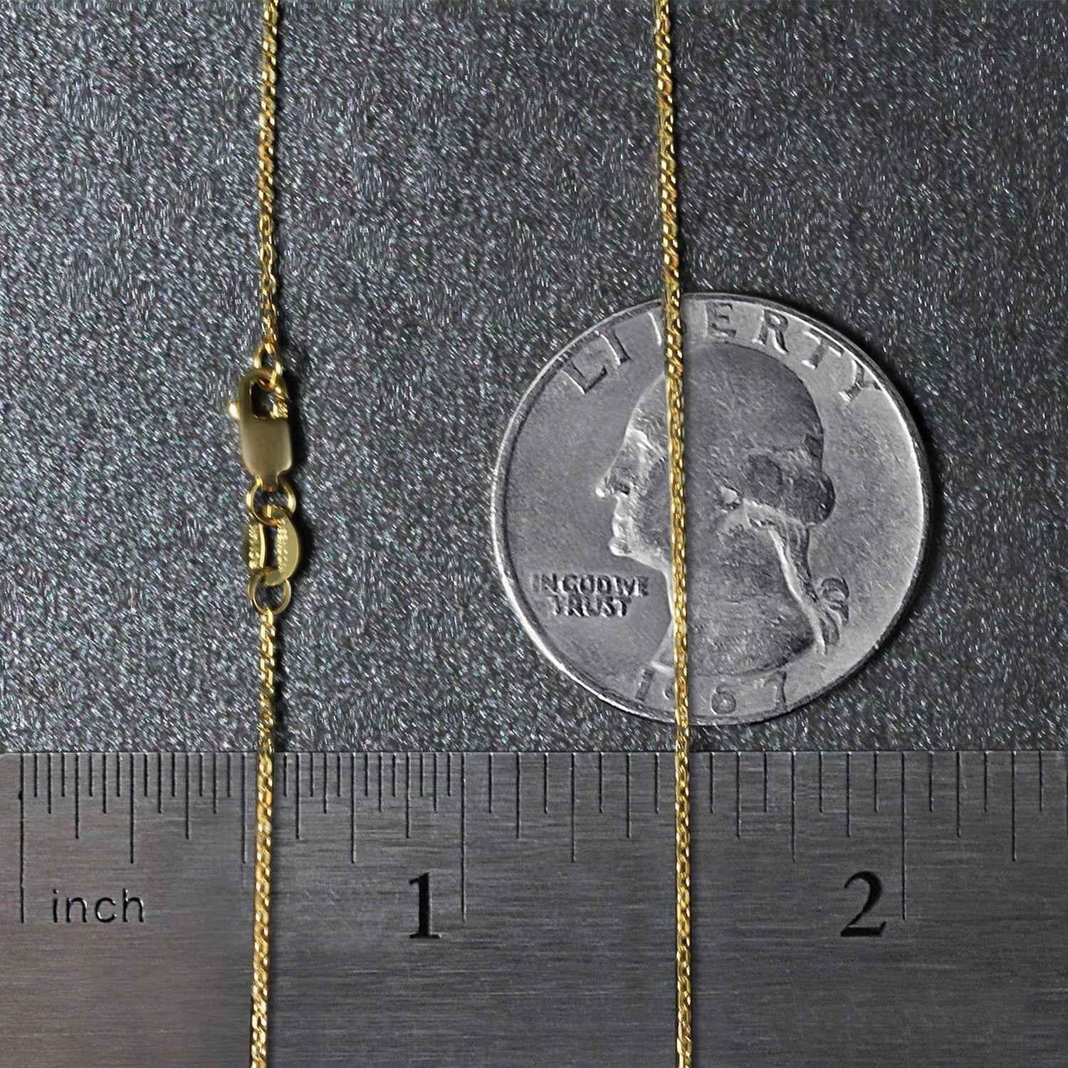 14k Yellow Gold Diamond Cut Cable Link Chain 0.8mm