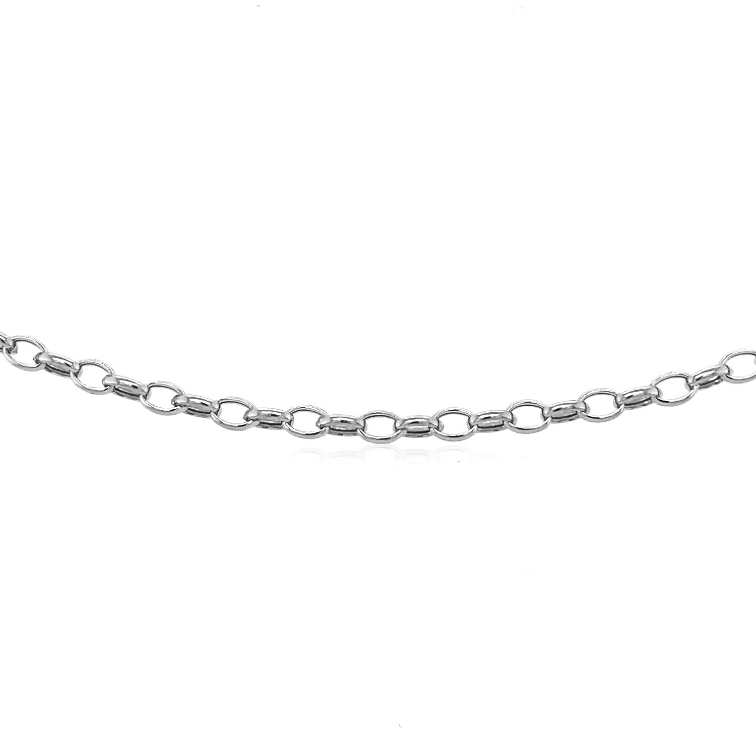 14k White Gold Oval Rolo Bracelet (3.20 mm) - DestGlow