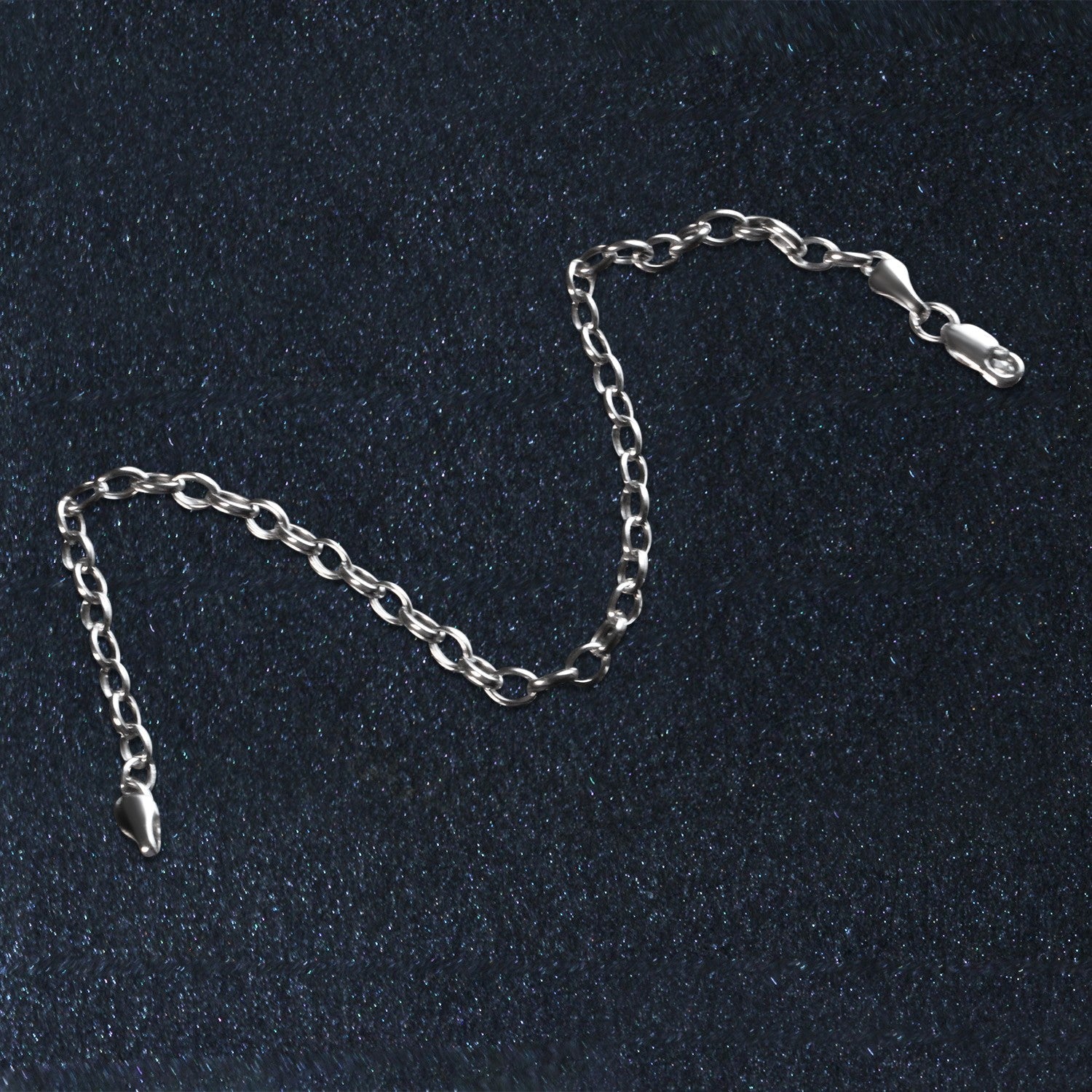 14k White Gold Oval Rolo Bracelet (3.20 mm)