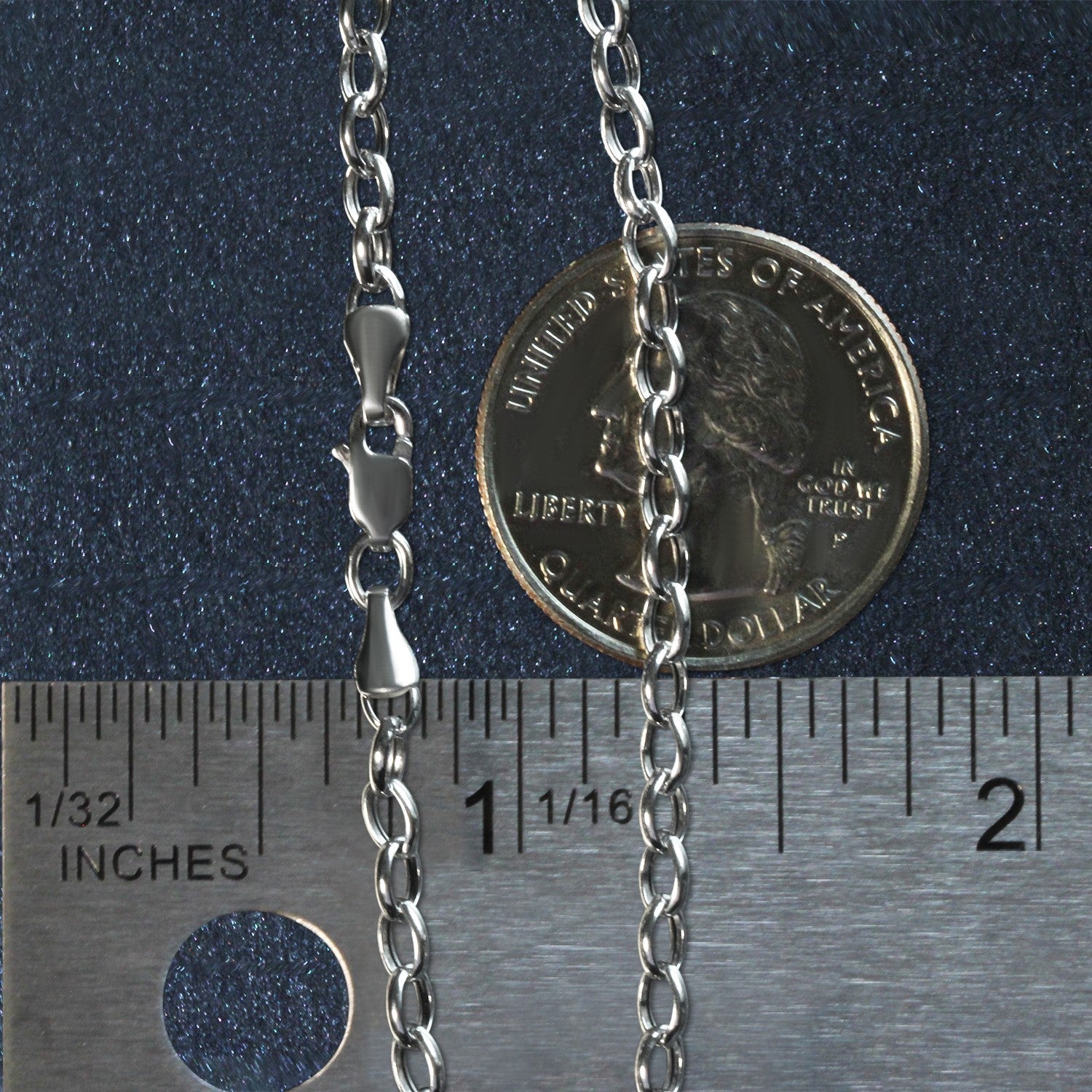 14k White Gold Oval Rolo Bracelet (3.20 mm) - DestGlow