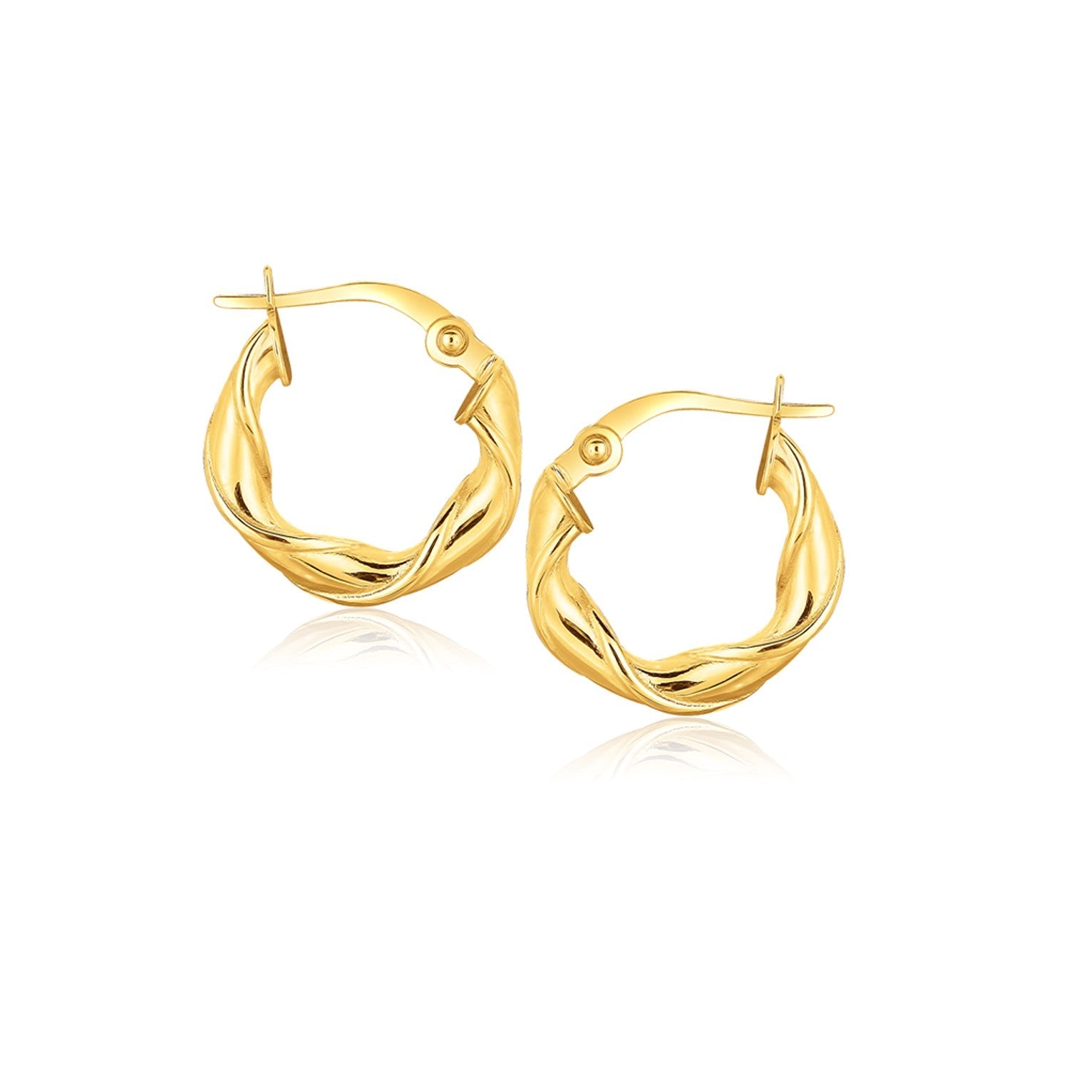 14k Yellow Gold Hoop Earrings (3x15mm) - earrings