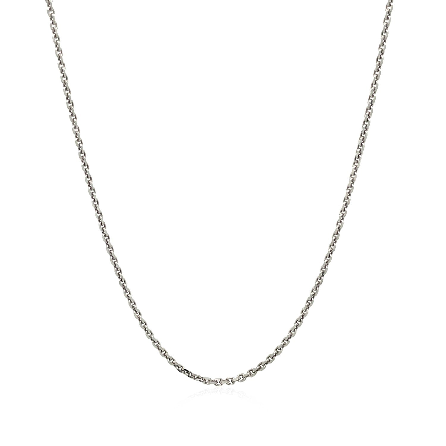 Sterling Silver Rhodium Plated Cable Chain (1.40 mm) by Avera Group