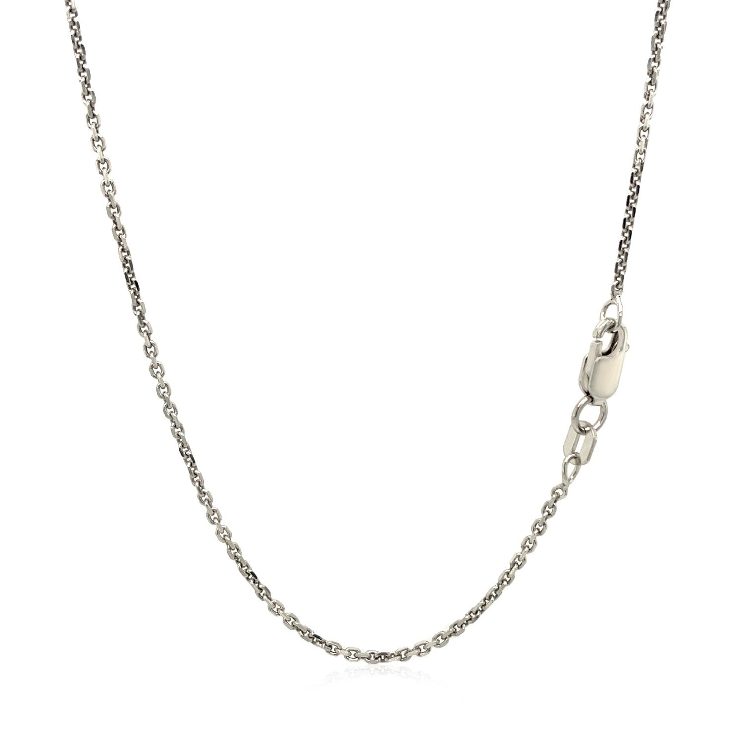 Sterling Silver Rhodium Plated Cable Chain (1.40 mm) by Avera Group