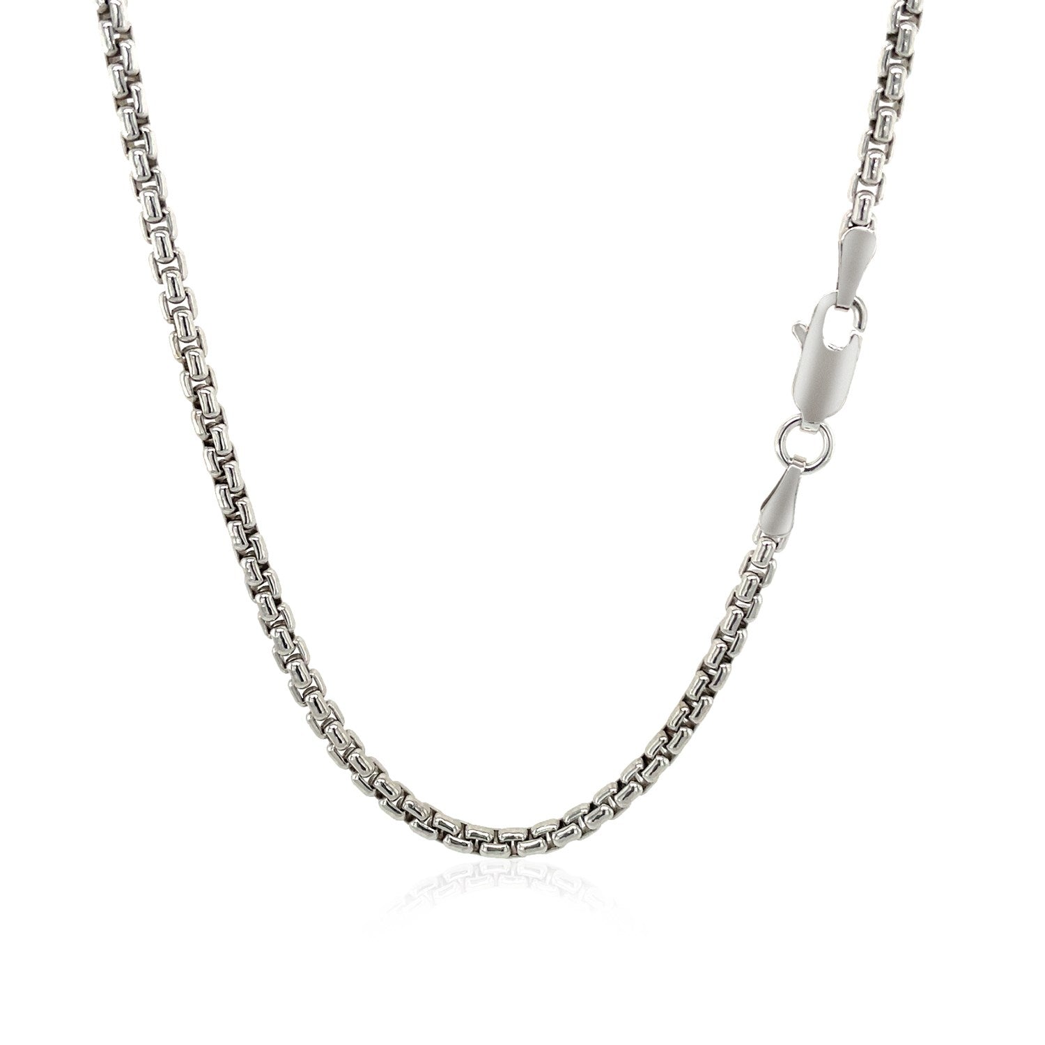 2.4mm 14k White Gold Round Box Chain by Bids.com