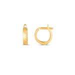 14k Yellow Gold Textured Huggie Hoops(3x10mm) - accessories