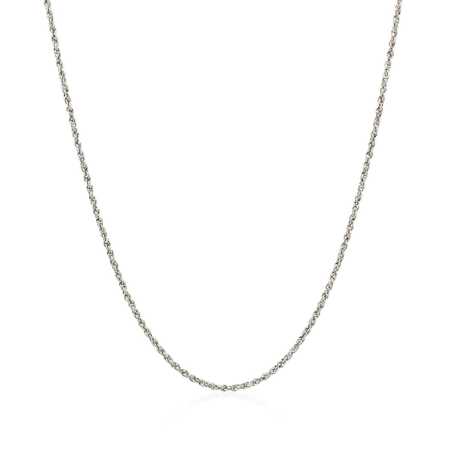 14k White Gold Adjustable Rope Chain 1.0mm by Bids.com