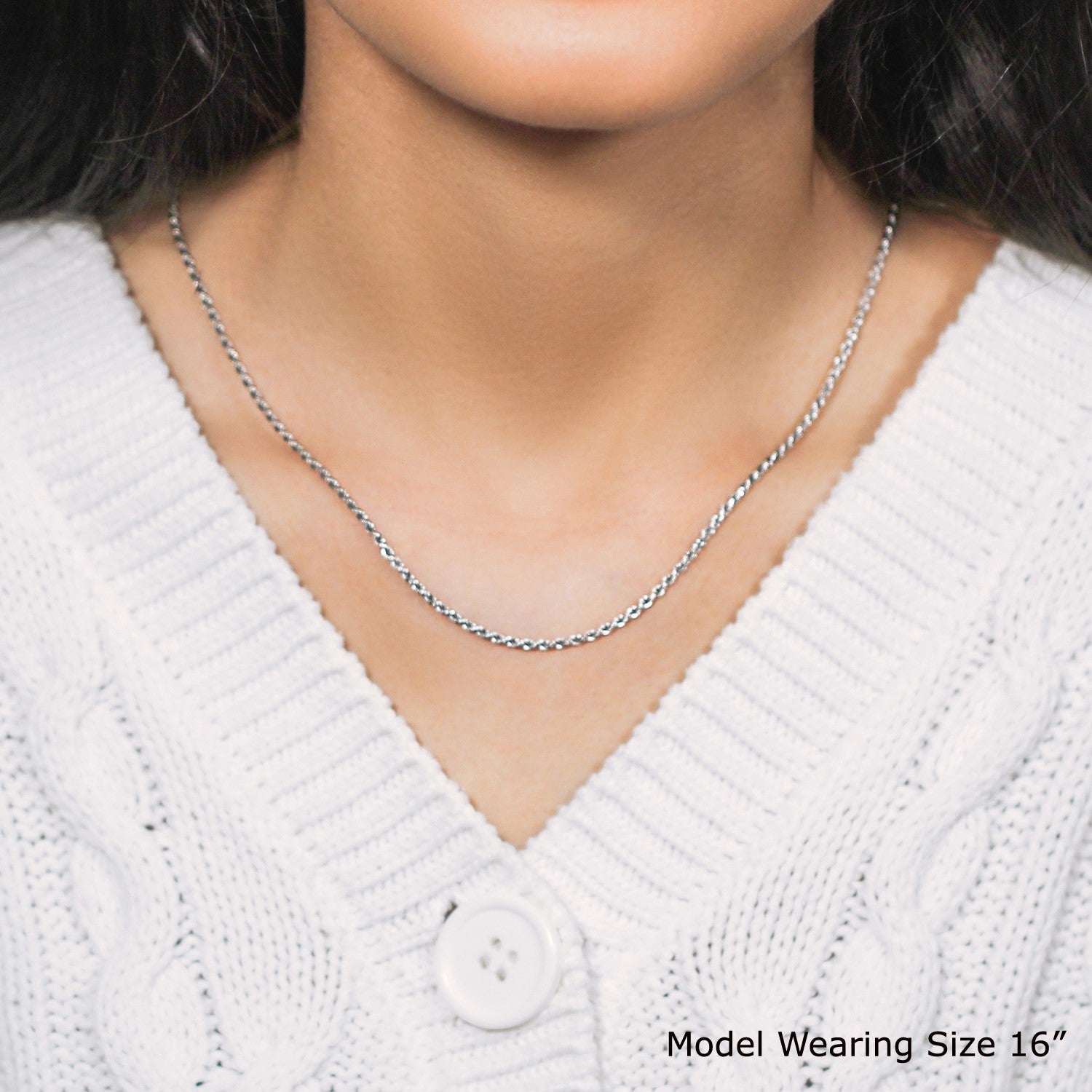 Sterling Silver 1.8mm Diamond Cut Rope Style Chain - DestGlow