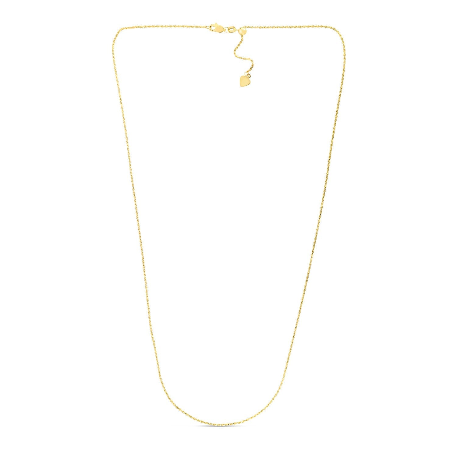 14k Yellow Gold Adjustable Rope Chain (0.95 mm) by Avera Group