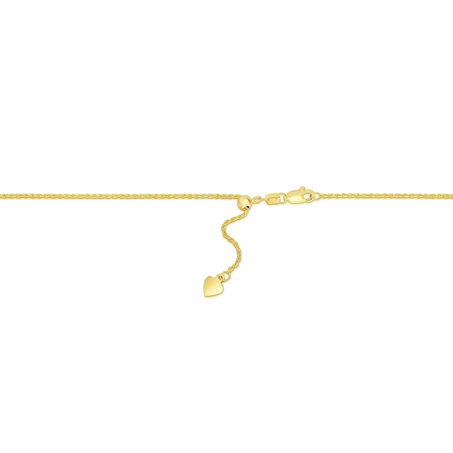 14k Yellow Gold Adjustable Rope Chain (0.95 mm) by Avera Group