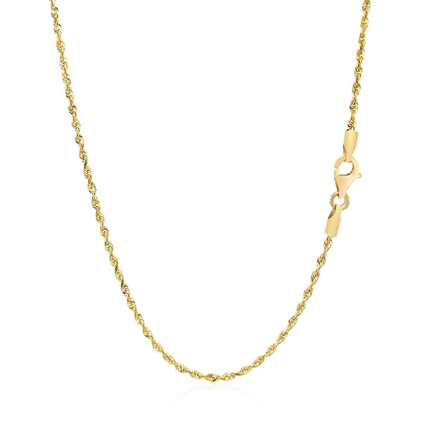 14k Yellow Gold Solid Diamond Cut Rope Chain (1.60 mm) by Bids.com