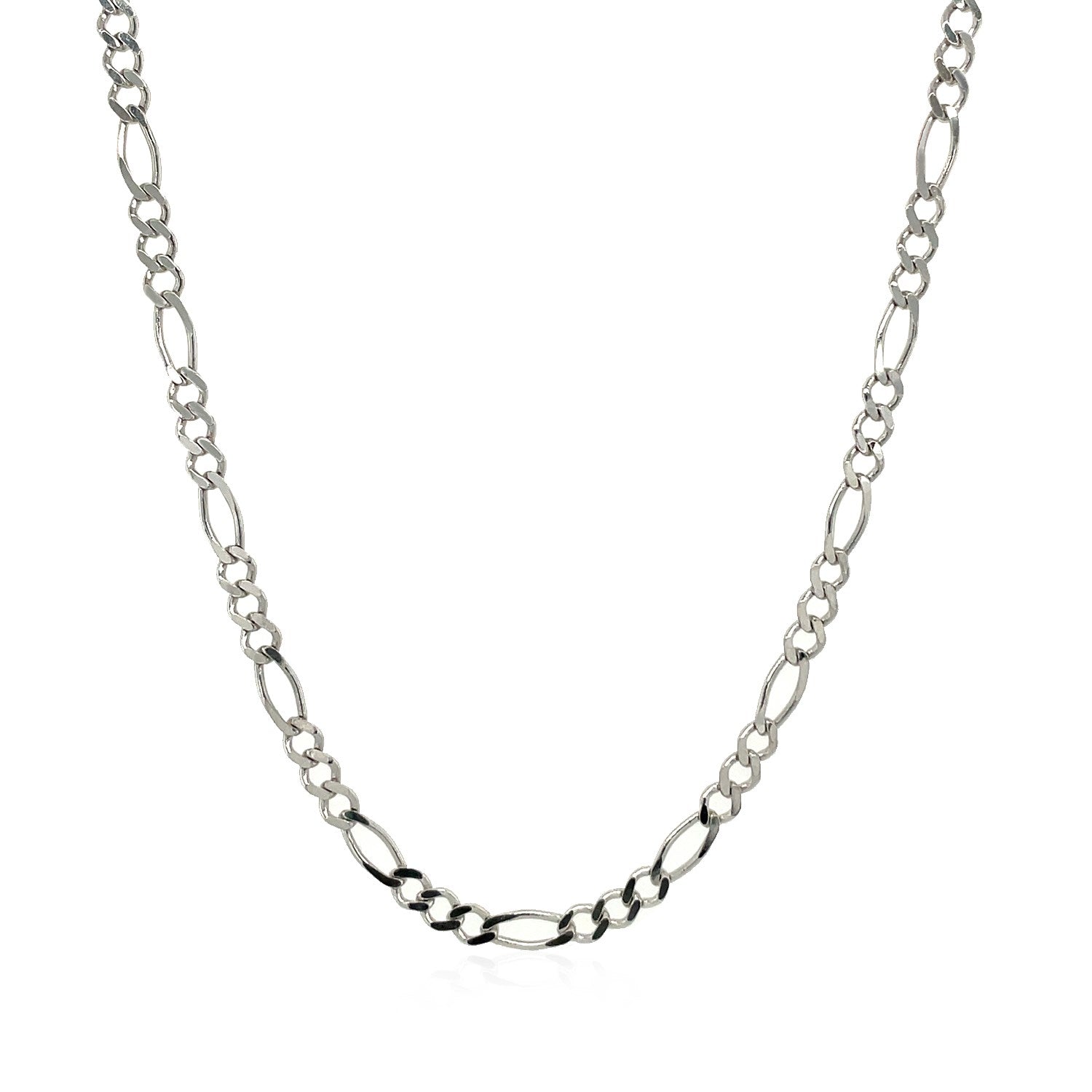 2.6mm 14k White Gold Solid Figaro Chain by Bids.com