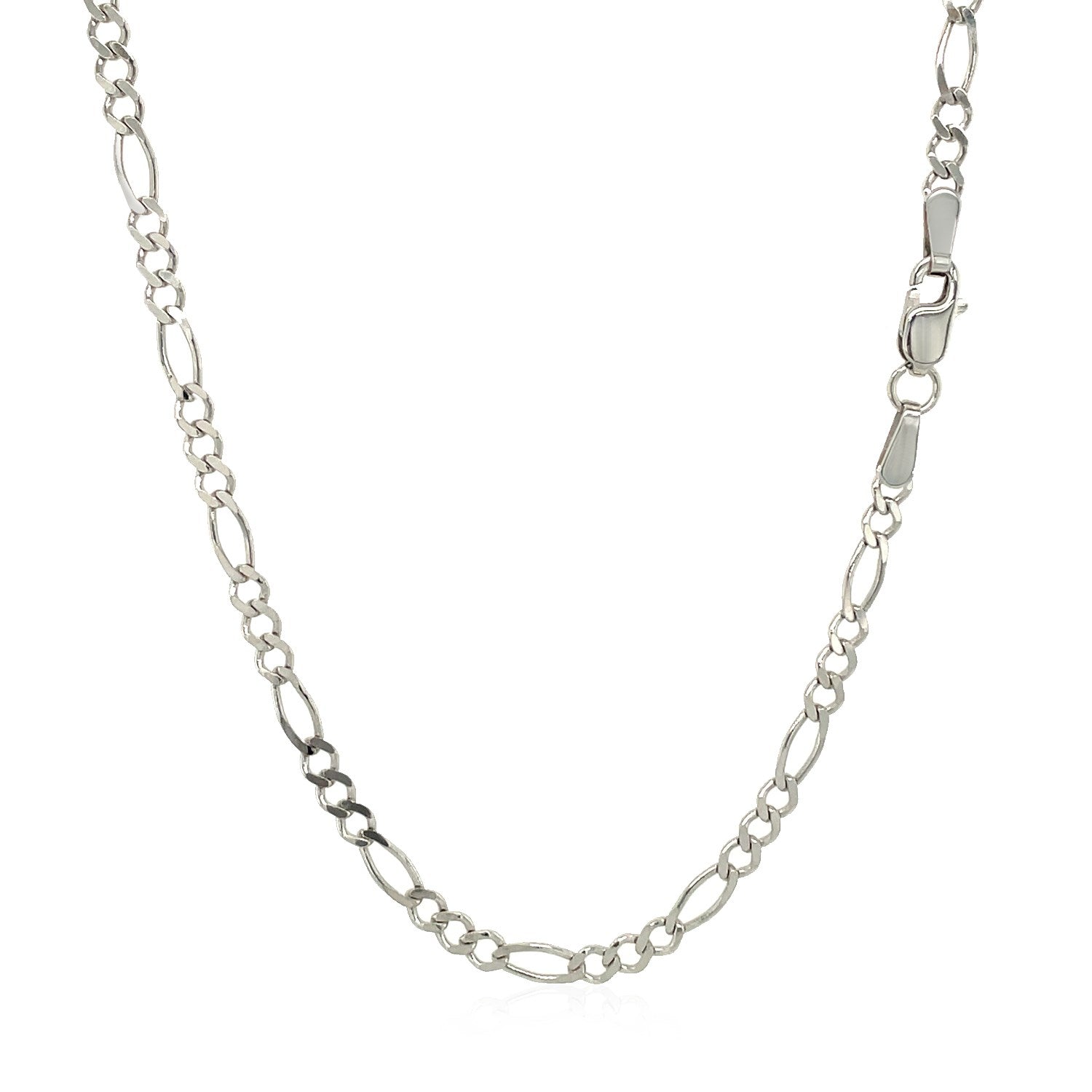 2.6mm 14k White Gold Solid Figaro Chain by Bids.com