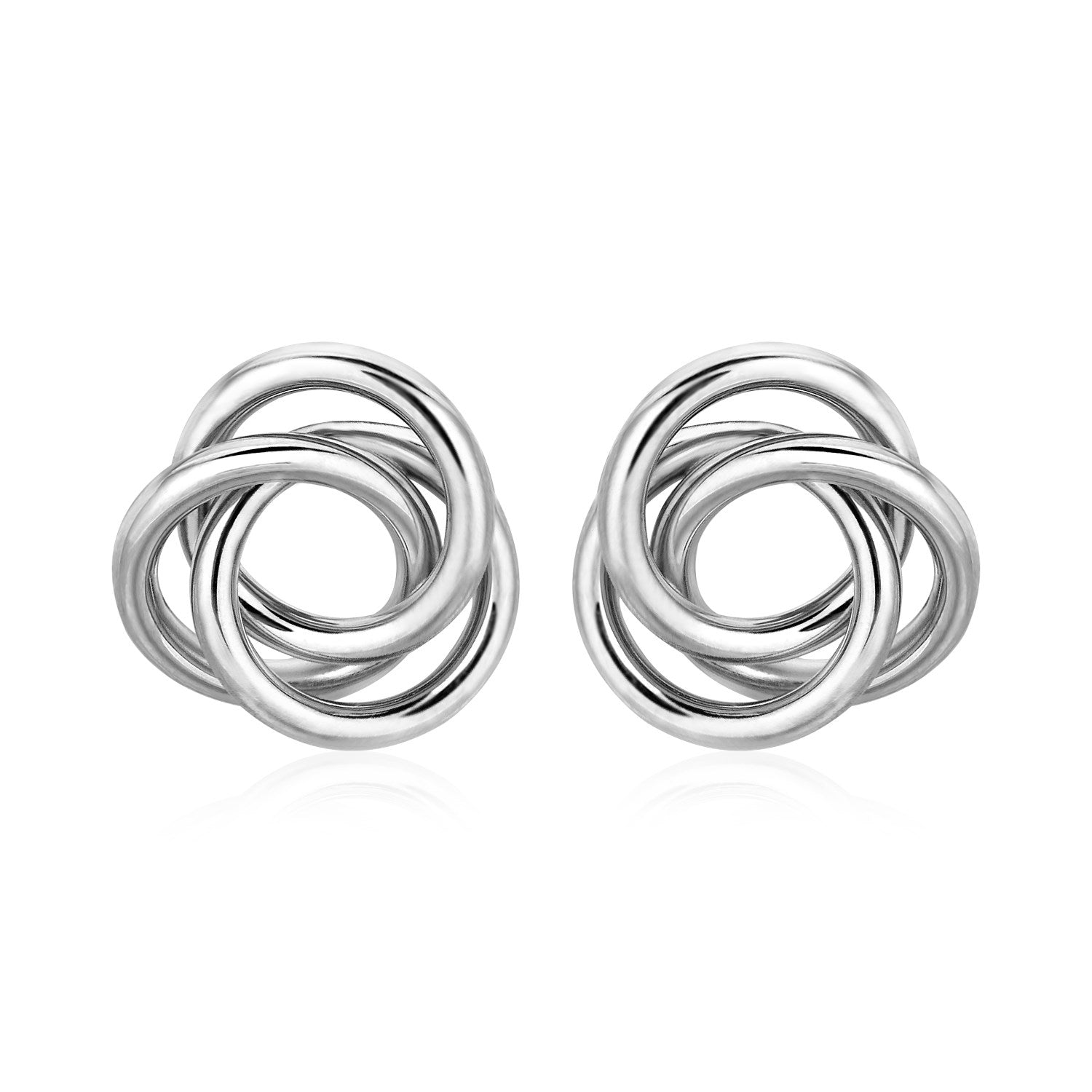 Polished Open Love Knot Earrings in Sterling Silver - DestGlow