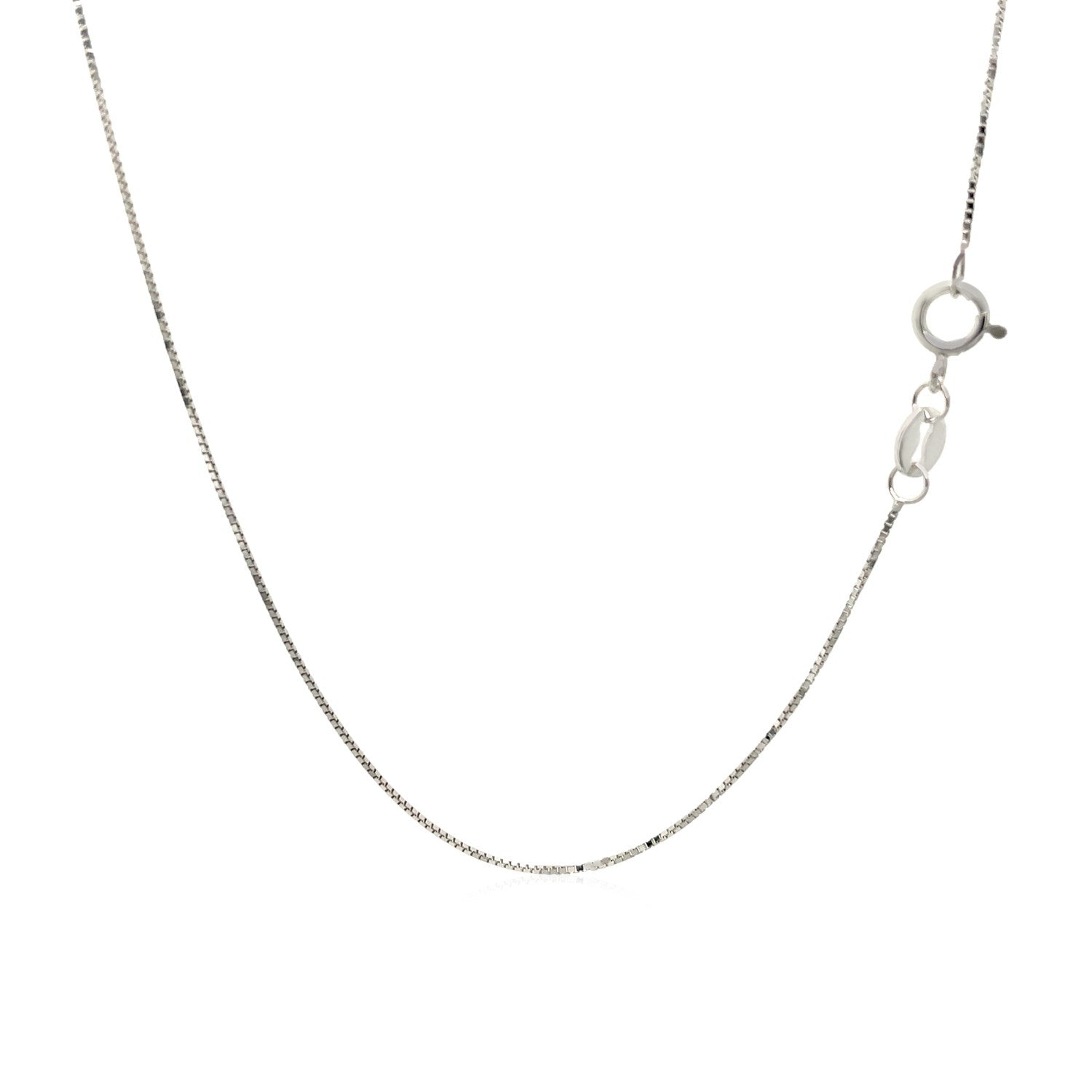 14k White Gold Adjustable Box Chain 0.6mm by Bids.com