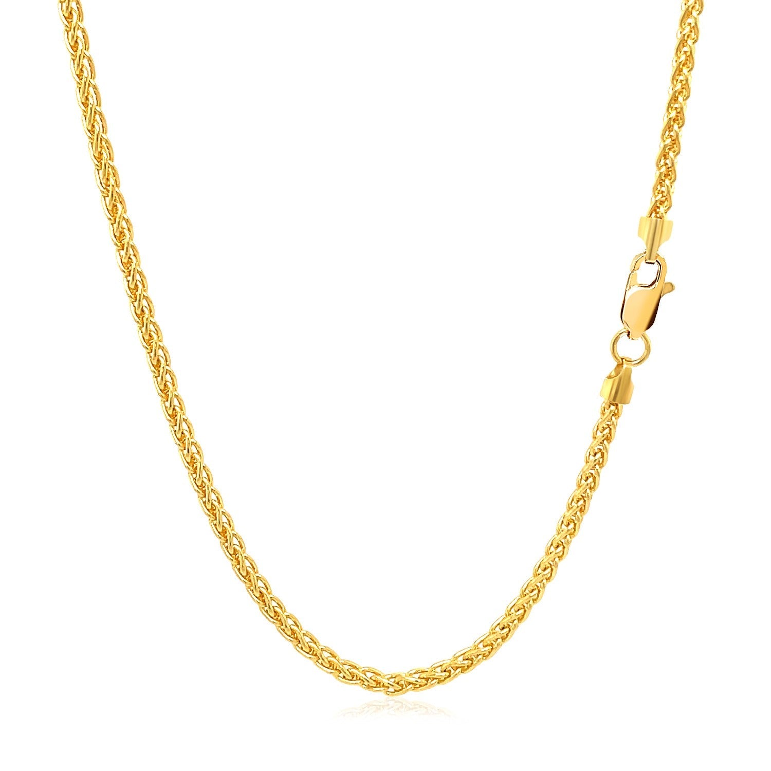 2.1mm 14k Yellow Gold Round Wheat Chain by Bids.com