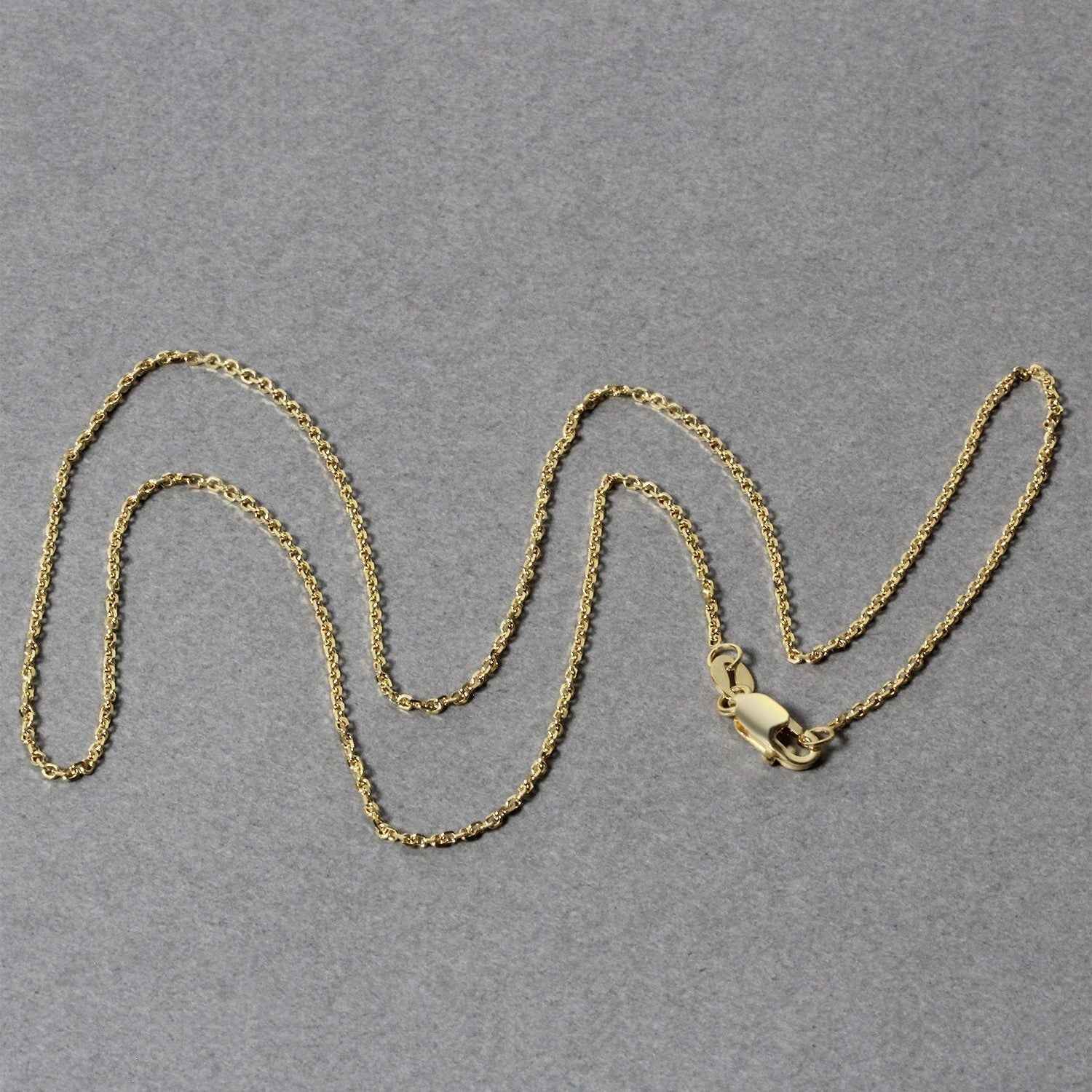 14k Yellow Gold Diamond Cut Cable Link Chain 1.1mm