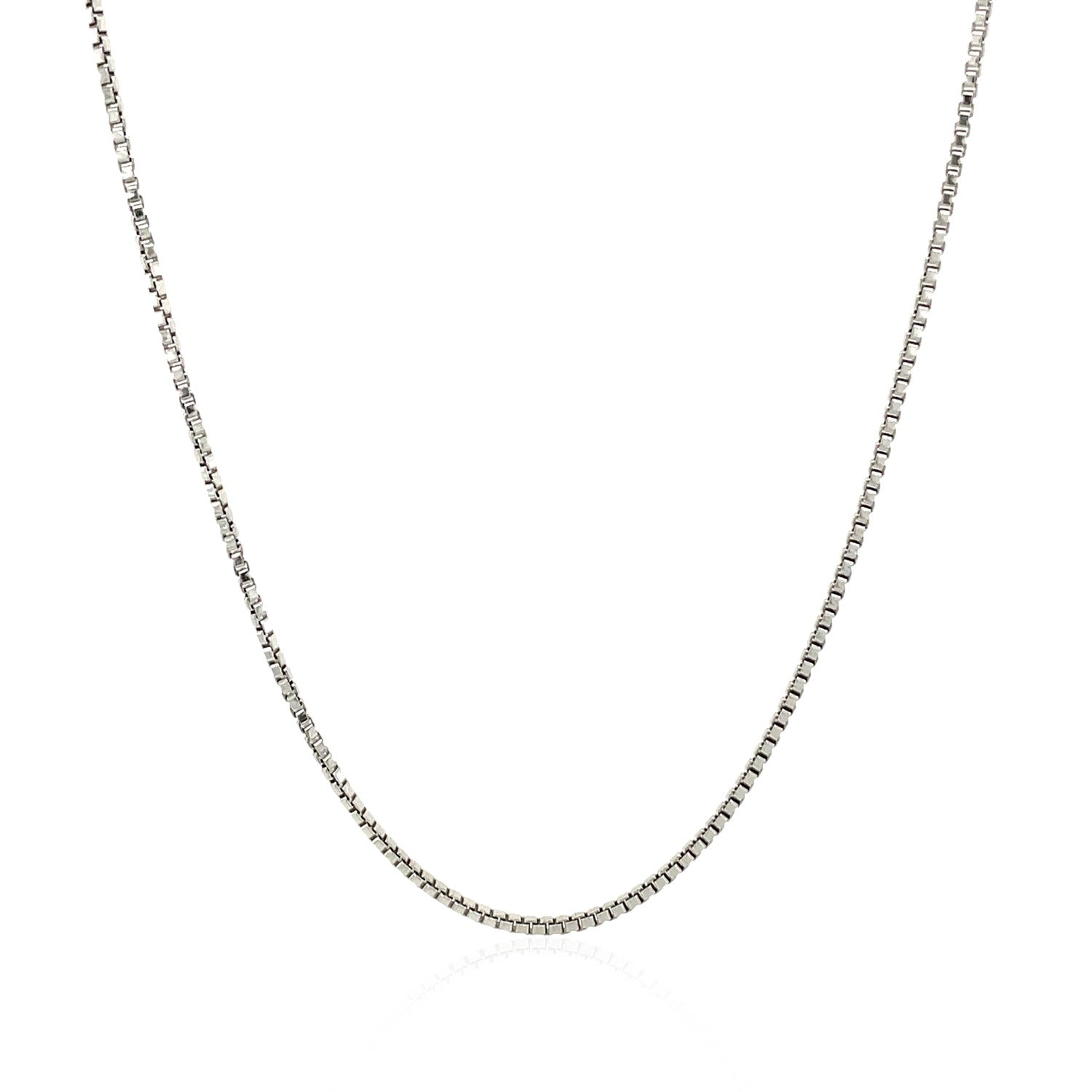 Sterling Silver Rhodium Plated Box Chain (1.10 mm) - DestGlow